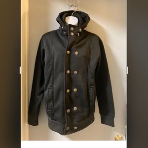 NWOT VSKA black double button jacket with hood